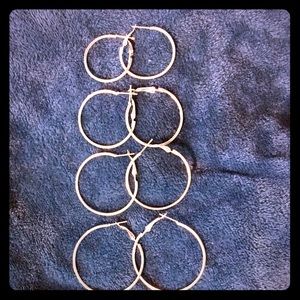 5 pack set hoop earrings